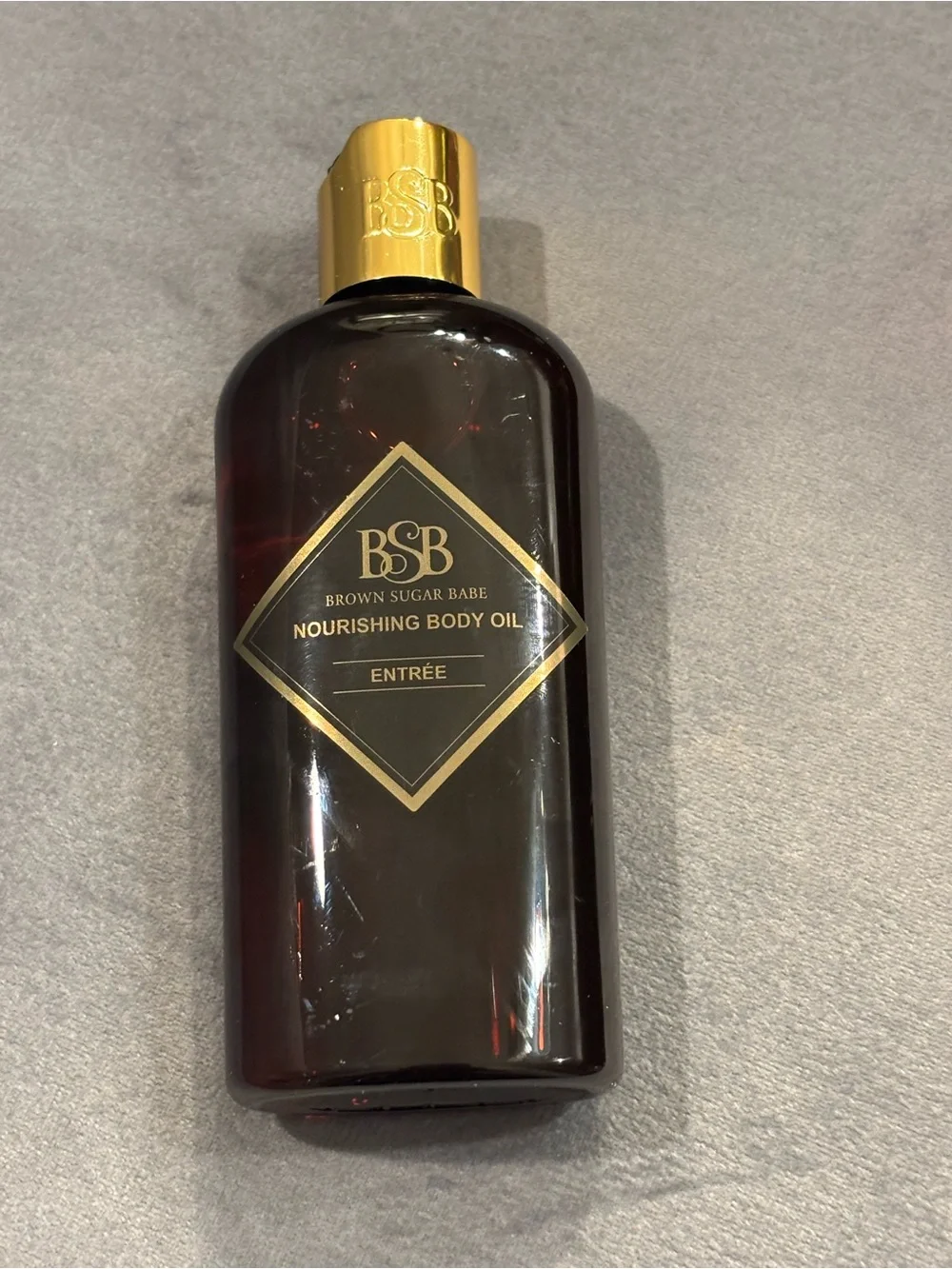 Brown Sugar Babe Nourishing Body Oil - Amber Bottle with Gold Cap